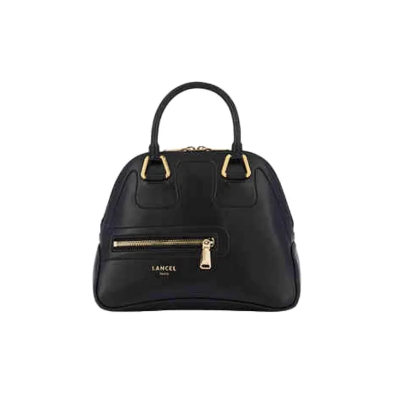 LANCEL Cow Leather Dome Bag, Shoulder Bag, Crossbody Bag, Handbag Mini Women's Black-0