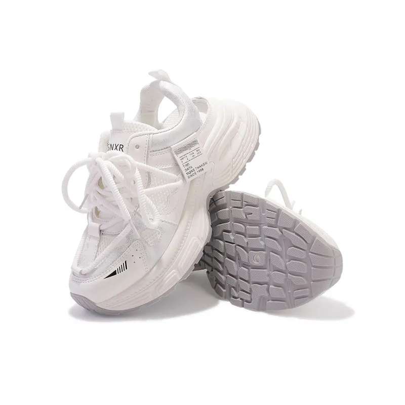 Miss Zhang Low Top Chunky Sneakers Women's White Gray-5