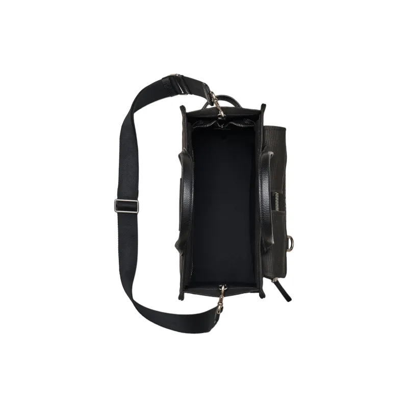 MARC JACOBS Cotton And Canvas Tote Bag, Shopping Bag, Shoulder Bag, Crossbody Bag, Handbag Medium Size Women's Black-3