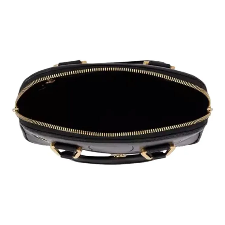 LANCEL Cow Leather Dome Bag, Shoulder Bag, Crossbody Bag, Handbag Mini Women's Black-3