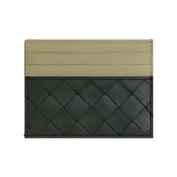Bottega Veneta Cow Leather Card Holder Men's Dark Green/Cave Stone Green