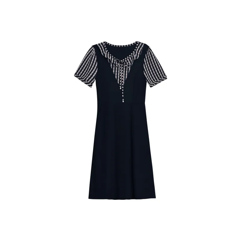Flowers In Water Short Sleeved Dress Women's-2