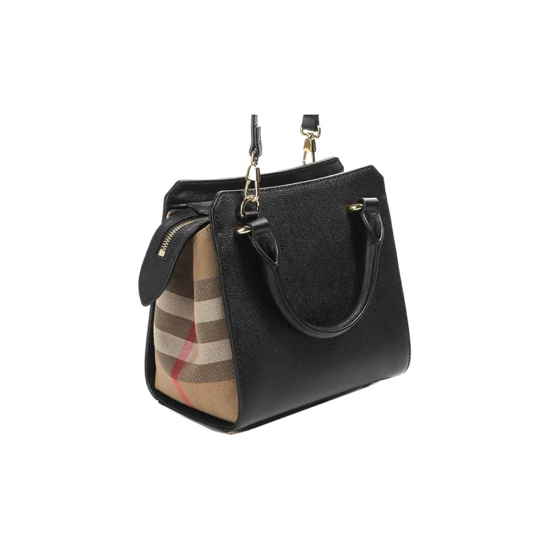 Burberry Calfskin Tote Bag, Shopping Bag, Handbag Women's Black-2
