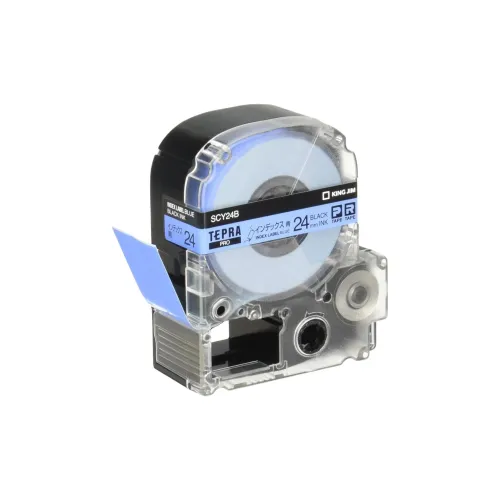 KING JIM Tepra PRO Tape Case Design, Width 24 Mm Blue Label/Black Text Length 8m SCY24B Stationery Tape
