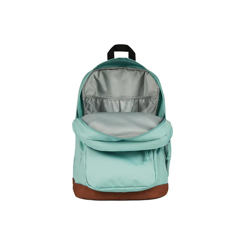 JanSport Recycled Polyester Backpack Unisex Lake Blue & Brown-4
