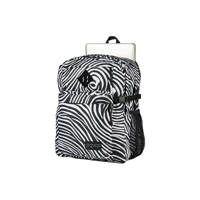JanSport Recycled Polyester Backpack Unisex Black & White-3