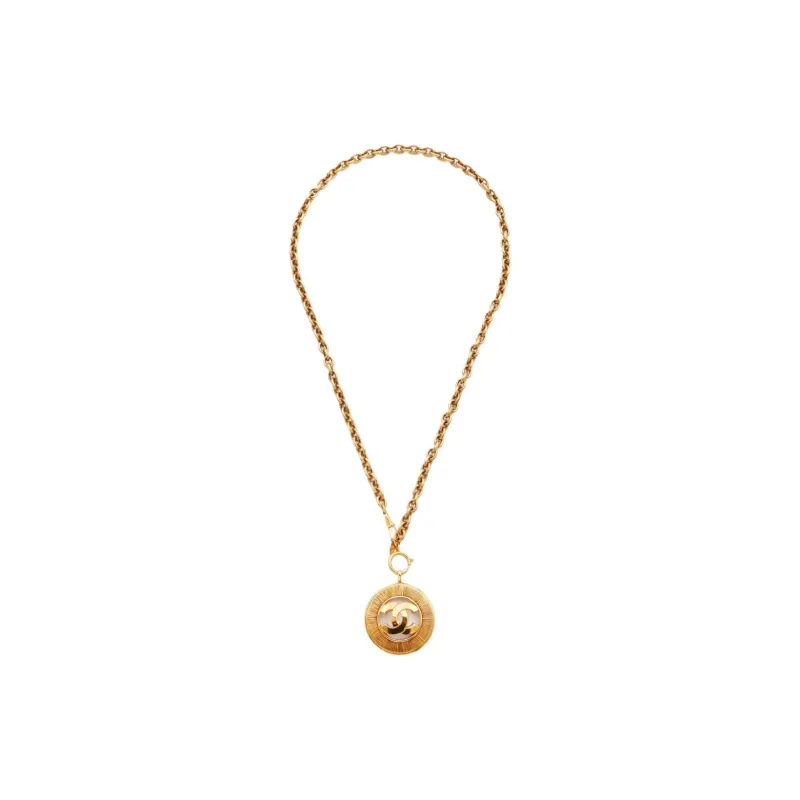 CHANEL 1980s Cc Pendant Necklace-1