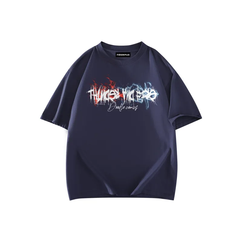 SOIE T-Shirts Unisex Navy Blue-1