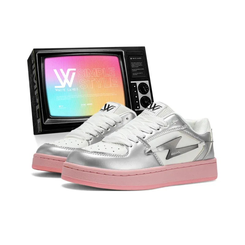 White Sands Slip Resistant, Abrasion Resistant, Breathable, Lightweight Low Top Skateboard Shoes Unisex-34