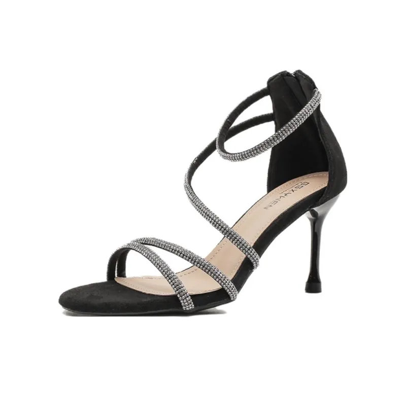 Than Than Me One Strap Sandals Women's Black-0