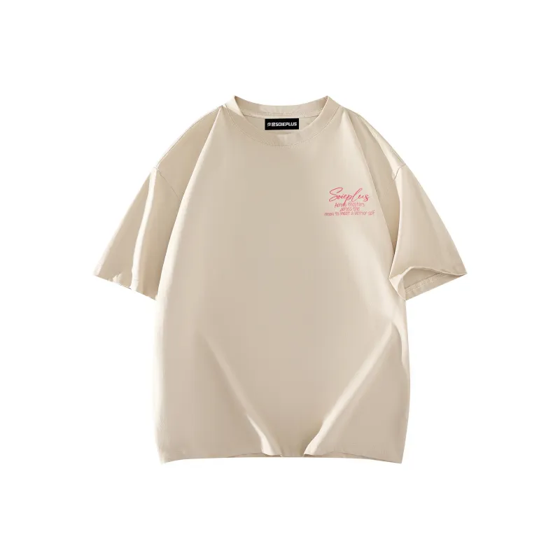 SOIE T Shirts Unisex Light Beige Apricot-1