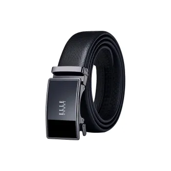 ELLE HOMME Top Grain Cow Leather Belts Men's Gunmetal, Gold 3.5cm