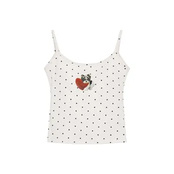 ELF SACK Camisoles Women's Dog Polka Dot Apricot