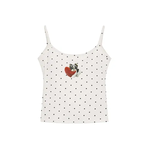 ELF SACK Camisoles Women's Dog Polka Dot Apricot