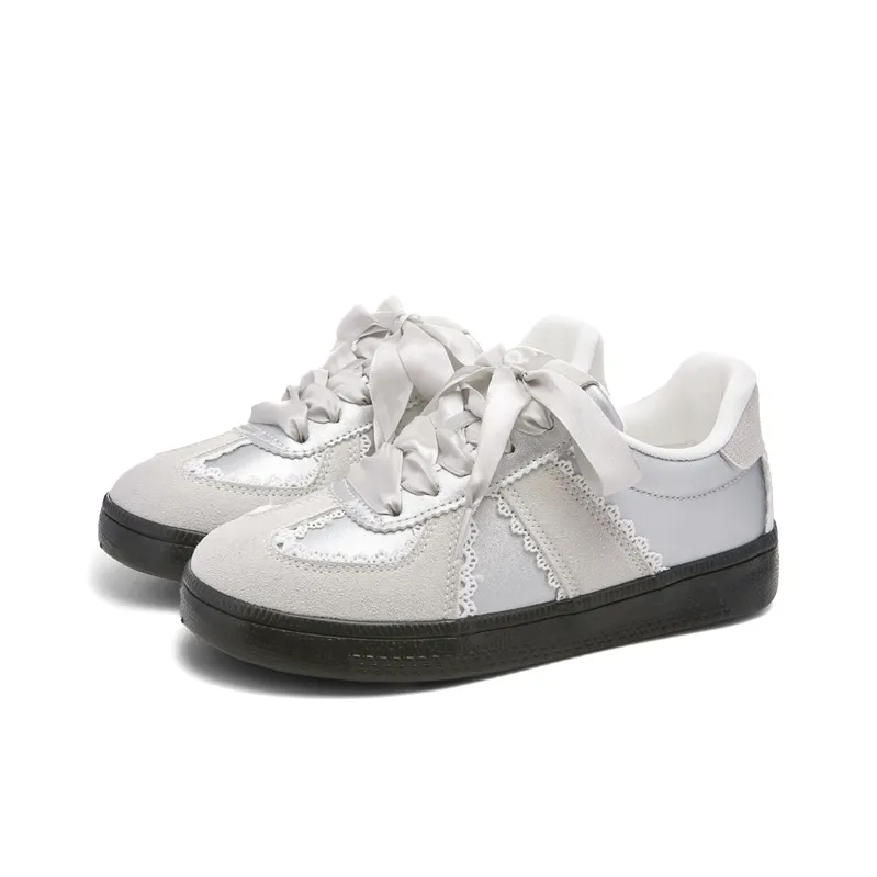 Ordifen Low Top Skateboard Shoes Women's Silver-1