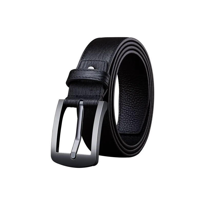 ELLE HOMME Cow Leather Belts Men's Gunmetal Width 3.8cm-0