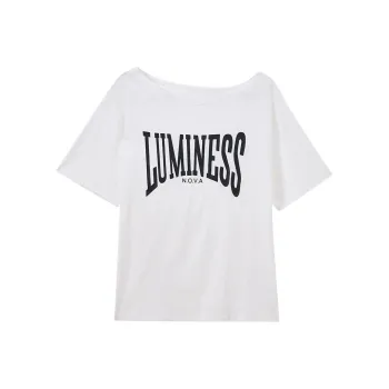 SUSANSAN Drop Shoulder Sleeve T Shirt Women's