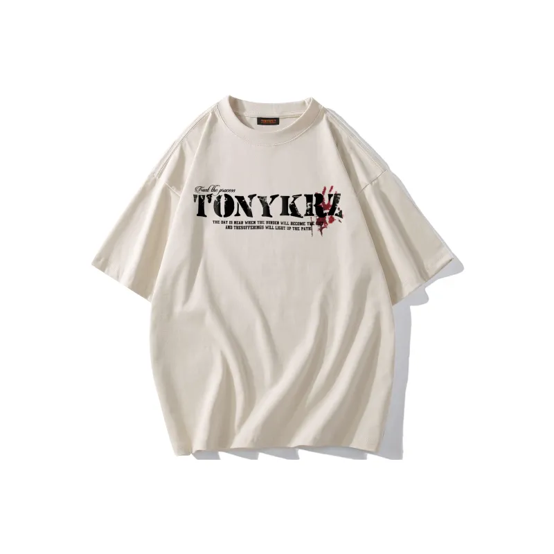 TONYKRZ T Shirt Unisex Light Beige Apricot-1