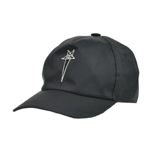 RICK OWENS/RO Recycled Nylon Baseball Caps Unisex Black