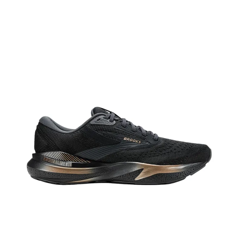 Brooks Adrenaline GTS Anti Slip Wear Resistant Low Top Running Shoes Men's Black Gold-1
