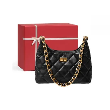 CNNCOO Synthetic Leather Shoulder Bag Women's Midnight Black/Ecru/Andorra Red