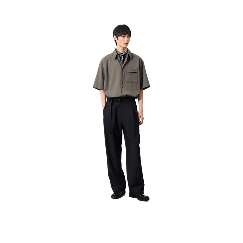 WHITT EPURE Casual Loose Fit Short Sleeved Shirt Men's-0
