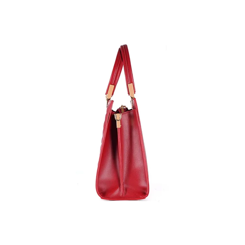 Vigno Synthetic Leather Handbag Women's Red/Black-3