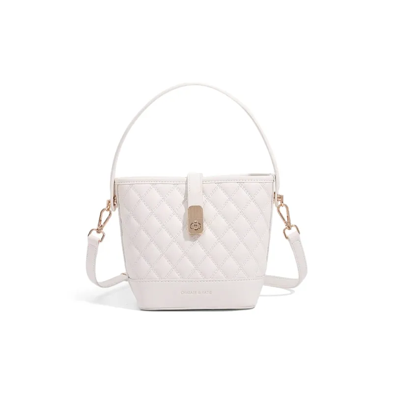 CLEVER& KETCH PU One Shoulder Bucket Handbag Women's Black/White-5