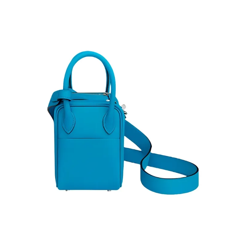 HERMES Lindy Swift Calfskin Handbag Shoulder Bag Crossbody Bag Mini Women's 0F Bleu Frida Frida Blue-1