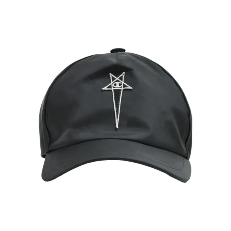 RICK OWENS/RO Recycled Nylon Baseball Caps Unisex Black-2