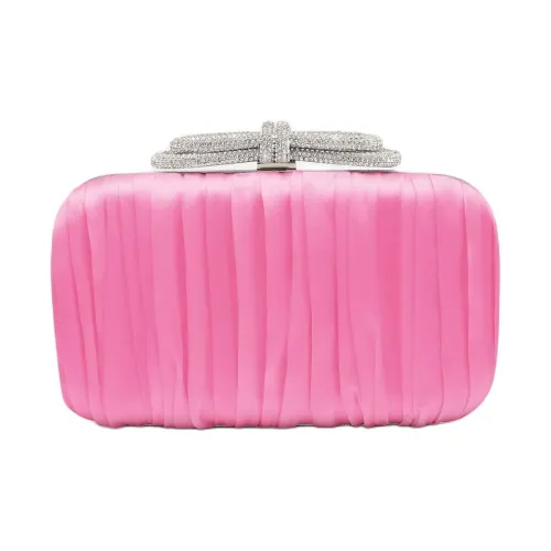 MACH & MACH Satin One Shoulder Clutch Women's Pink