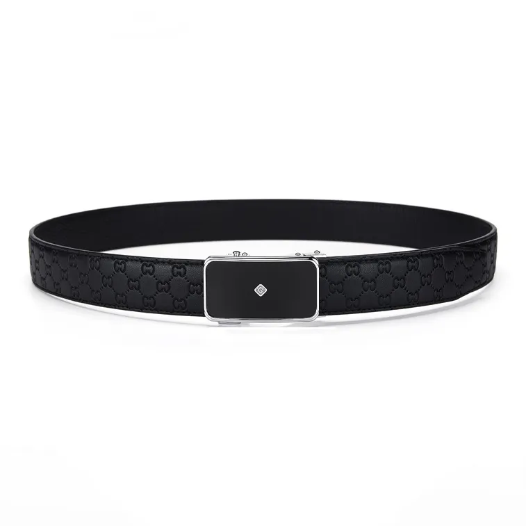Jeccieziio Cow Leather Belts Men's Gunmetal, Gold, Silver Width 3.5cm-14
