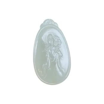BUDOUXIAOAI Pendants White Jade/Pale Greenish White Jade Unisex