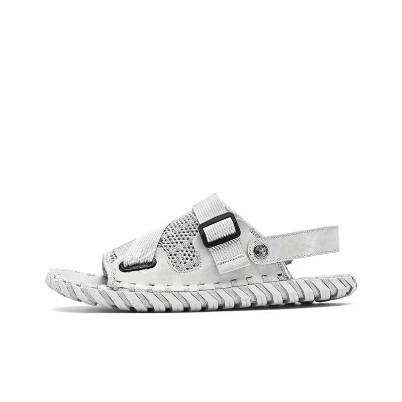 TELENT Beach Sandals Men Milk Tea Light Gray Wheat-4