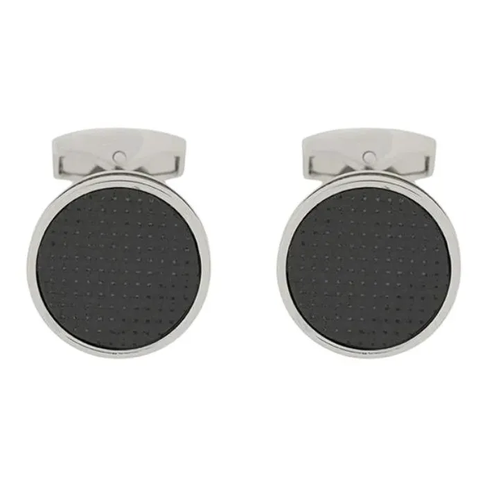 TATEOSSIAN Palladium, Carbon Fiber, Metal Cufflinks Men's Silver-0