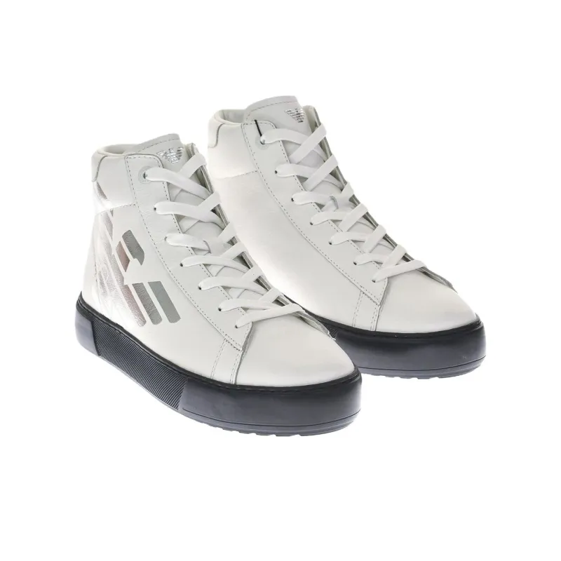 EMPORIO ARMANI EA7 High Top Skateboard Shoes Men's White-3