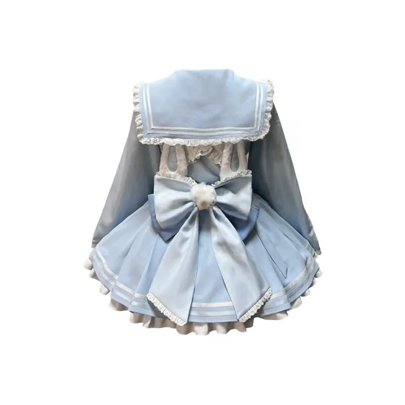 MDEHT Lolita Dresses Women's Blue White Princess Dress-1