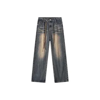 HKRXEC Jeans Men Vintage Blue