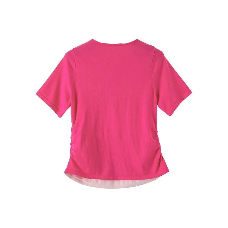 Late White T Shirts Women's Rose Red-1