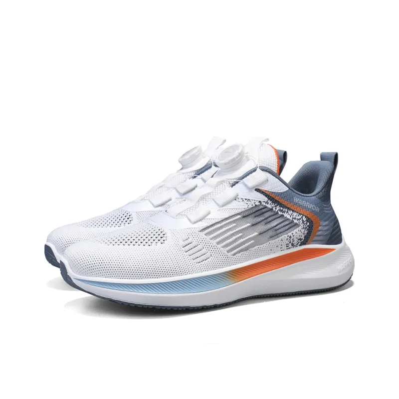 WARRIOR Running Shoes Men Low Top White Mist Blue/White Blue Green-0