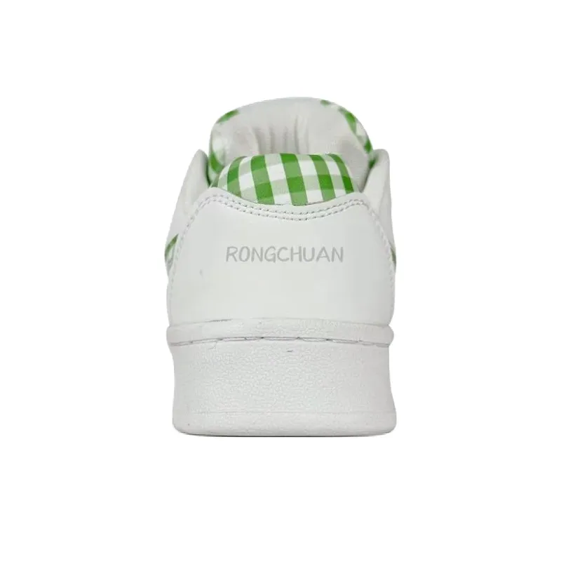 Rongchuan Slip Resistant, Abrasion Resistant, Lightweight Low Top Skateboard Shoes Unisex White Pink Square-16