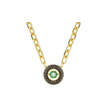 Swarovski Crystal, Gold Plated, Zircon Necklaces Unisex Gold