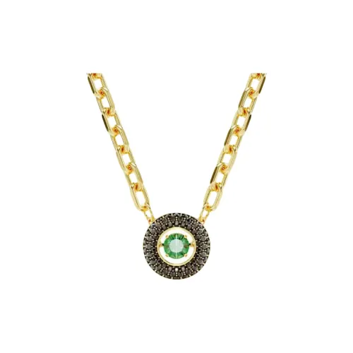 Swarovski Crystal, Gold Plated, Zircon Necklaces Unisex Gold