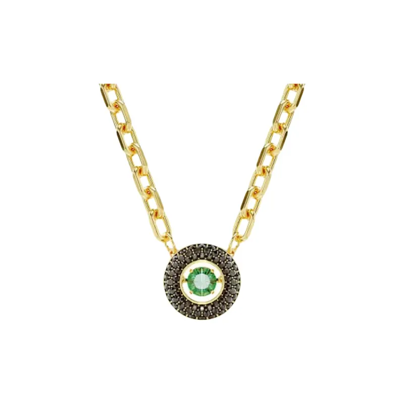 Swarovski Crystal, Gold Plated, Zircon Necklaces Unisex Gold-0