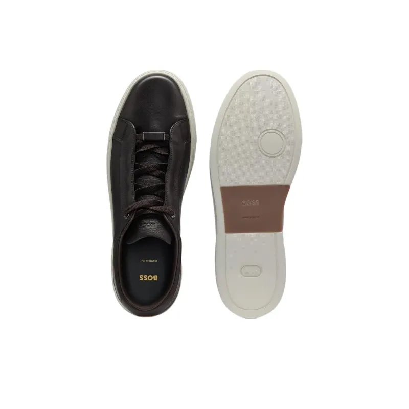 HUGO BOSS Gary Low Top Skateboard Shoes Men's Dark Brown-4