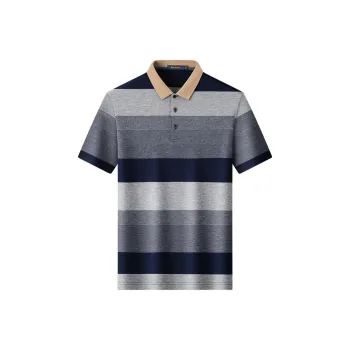Loz Polo Shirts Men Navy Blue Stripes