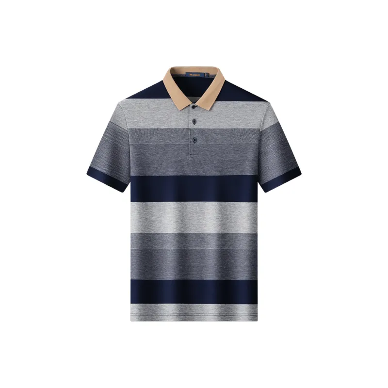 Loz Polo Shirts Men Navy Blue Stripes-0