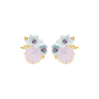 LES NEREIDES Gold Plated Stud Earrings Women's Blue