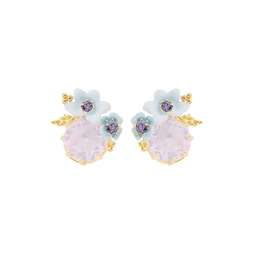 LES NEREIDES Gold Plated Stud Earrings Women's Blue