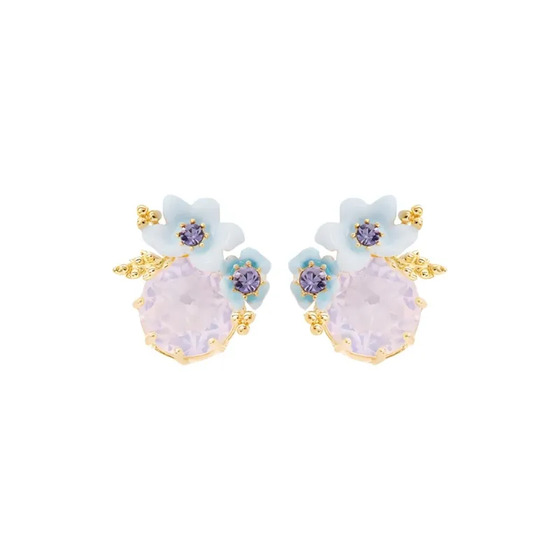 LES NEREIDES Gold Plated Stud Earrings Women's Blue-0